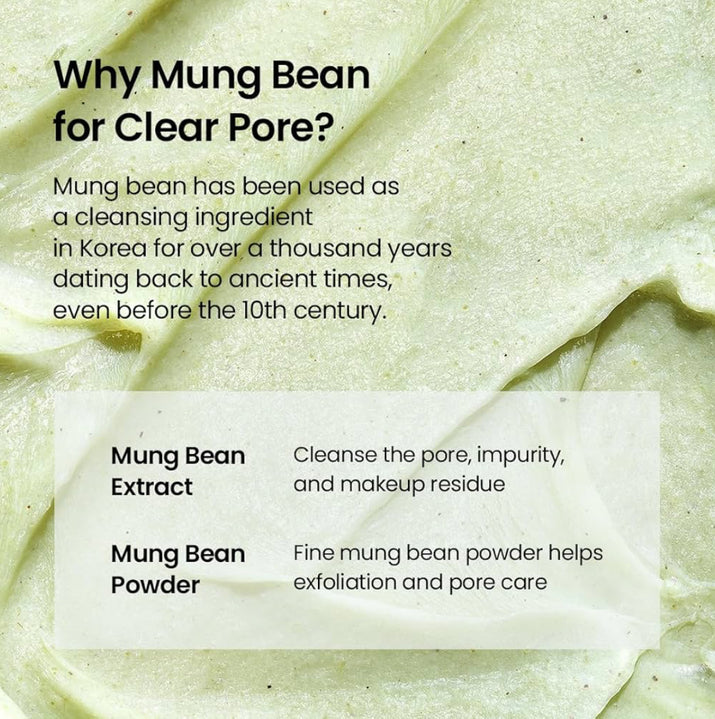 This luxurious Korean Mung Bean Complete Cleansing Set is displayed in a vibrant, nature-inspired scene that highlights its clean-beauty purity and premium botanical origins. The radiant Mung Bean Cleansing Oil stands on the left with a golden-green glow, while the pH-balanced Mung Bean Cleansing Foam rises tall beside it, embodying advanced Korean deep-cleansing innovation. In front, the rich Mung Bean Pore Clay Mask showcases its detoxifying green texture. Modern Korean Skincare, acne fighter.